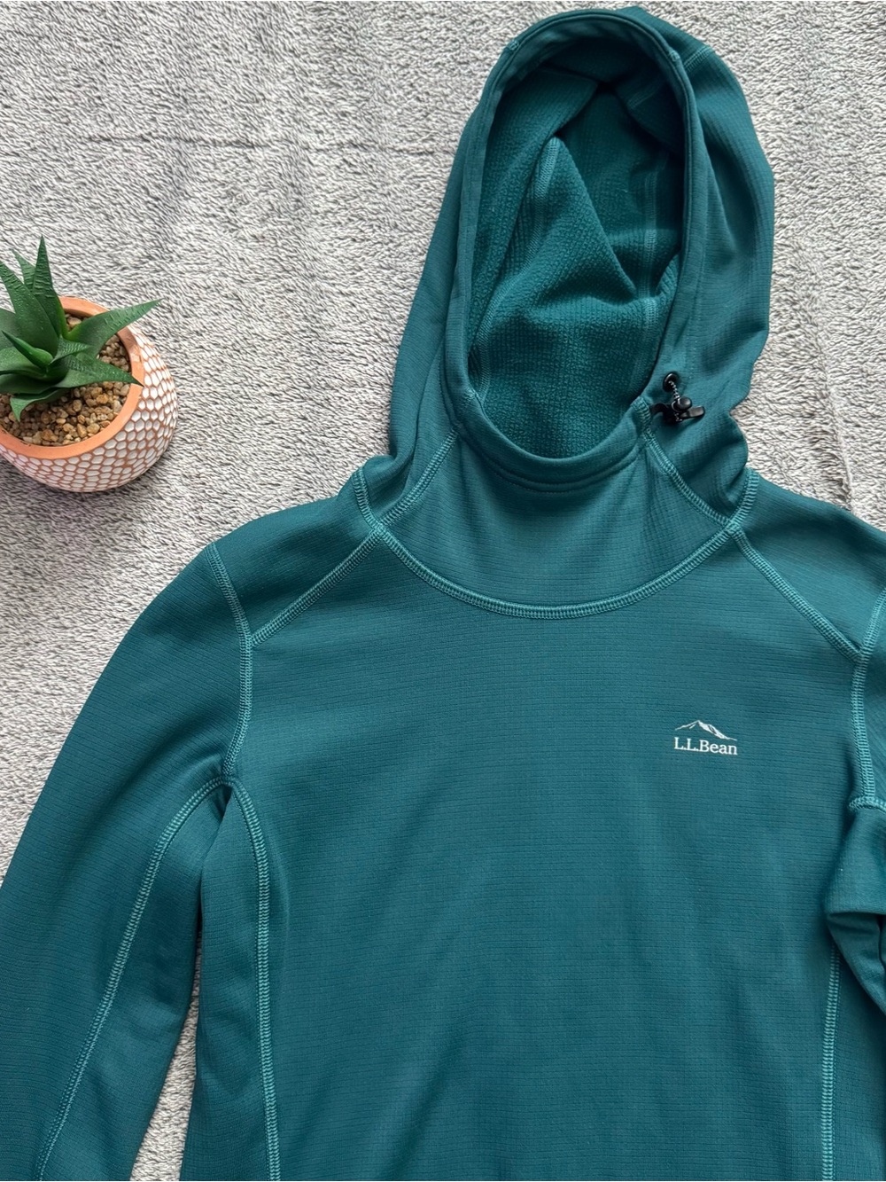 L.L. Bean Women's Teal Hooded Pullover